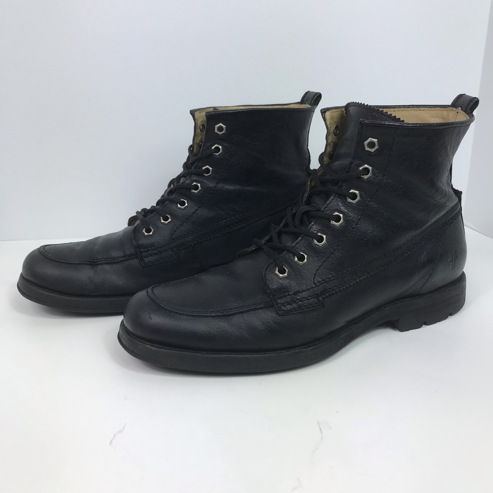 Frye boots leather black Phillip work boot 8.5